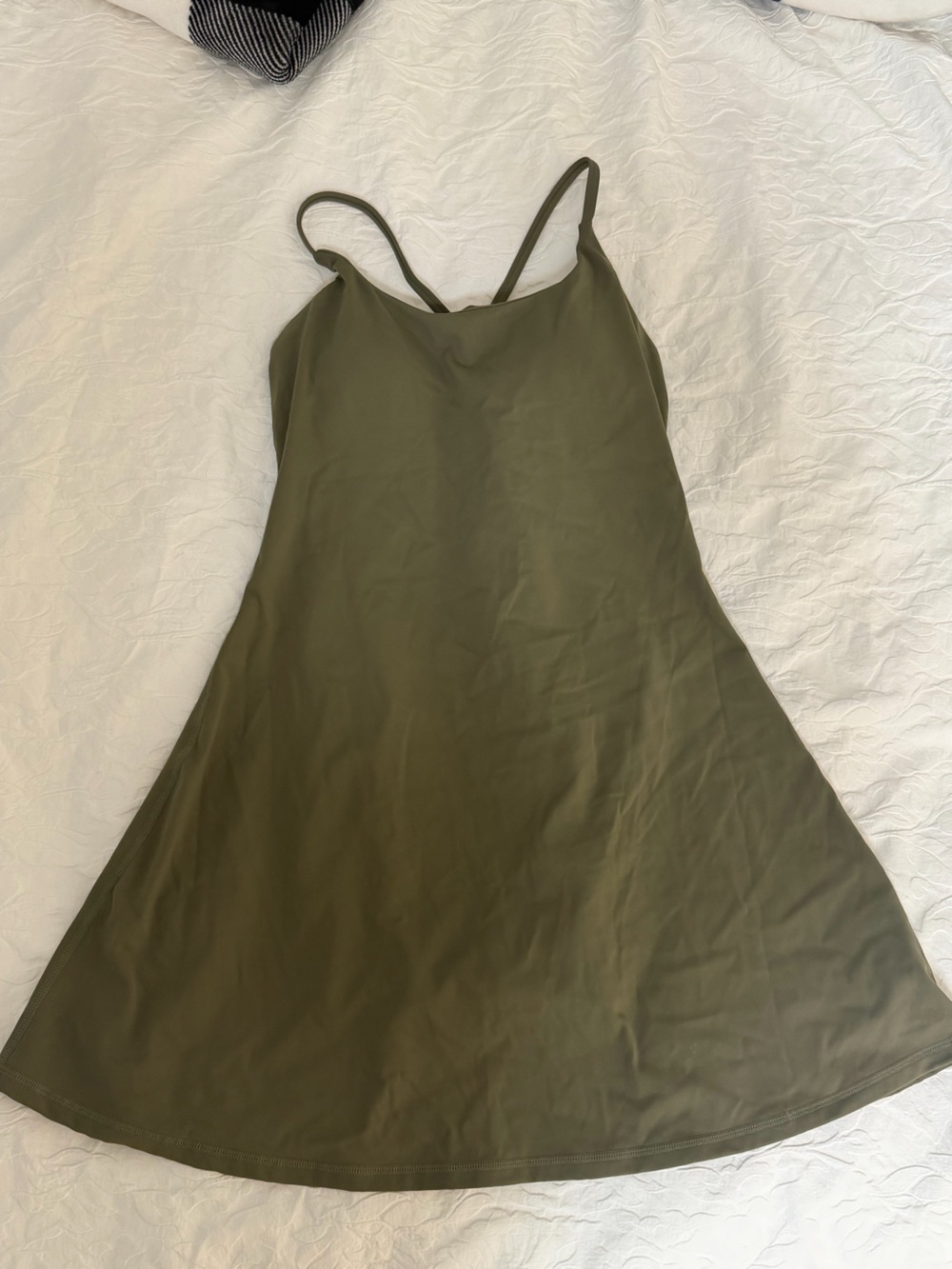 HALARA Olive Green Athletic Dress with shorts under